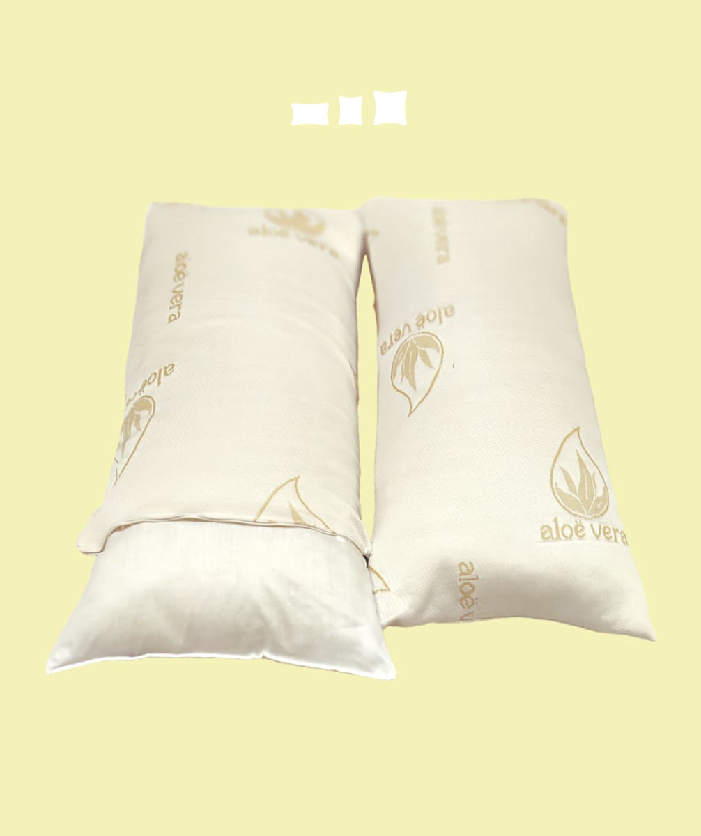 08 Almohada Aloe Vera Fibra - Copos Doble Funda