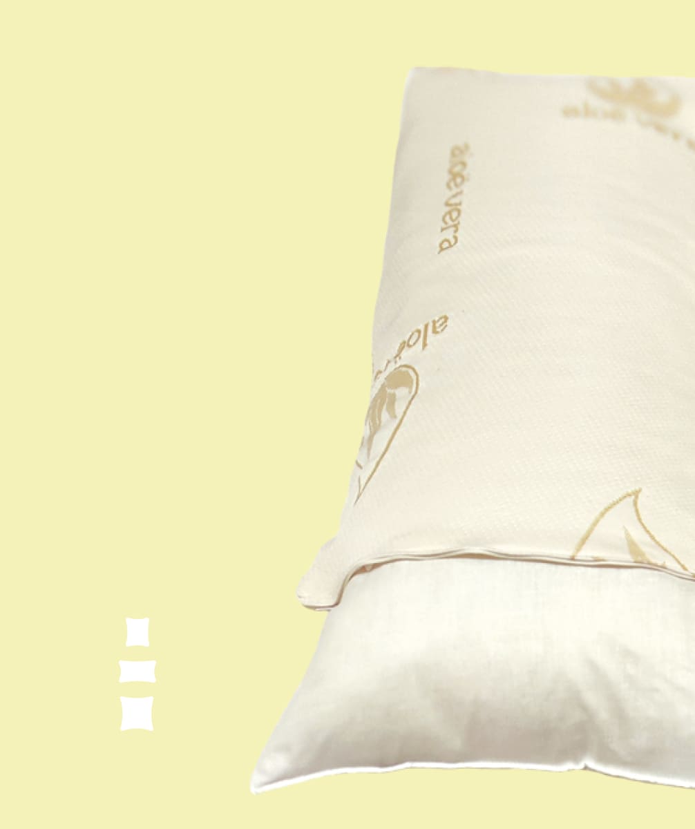 08 Almohada Aloe Vera Fibra - Copos Doble Funda