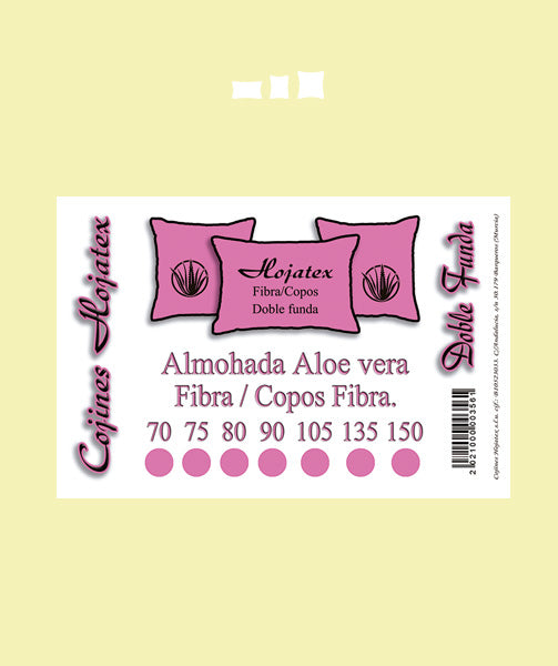 08 Almohada Aloe Vera Fibra - Copos Doble Funda