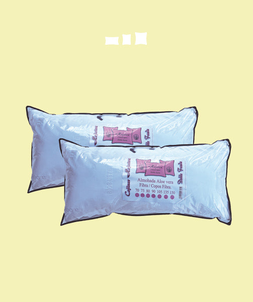08 Almohada Aloe Vera Fibra - Copos Doble Funda