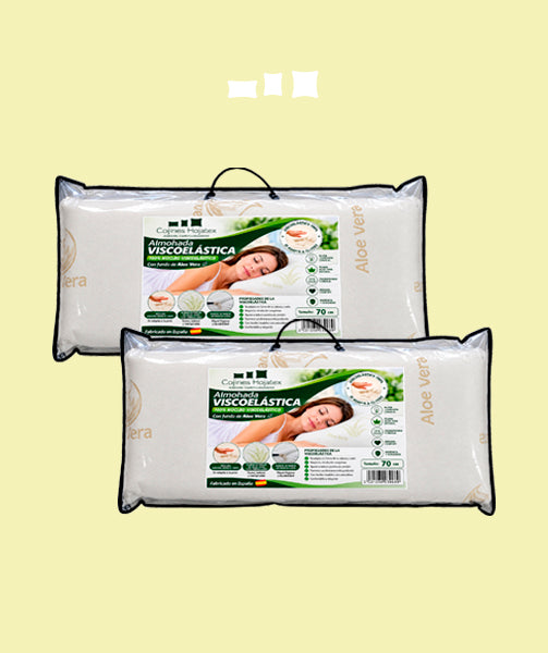 10 Almohada Viscoelástica 100% con Funda de Aloe Vera