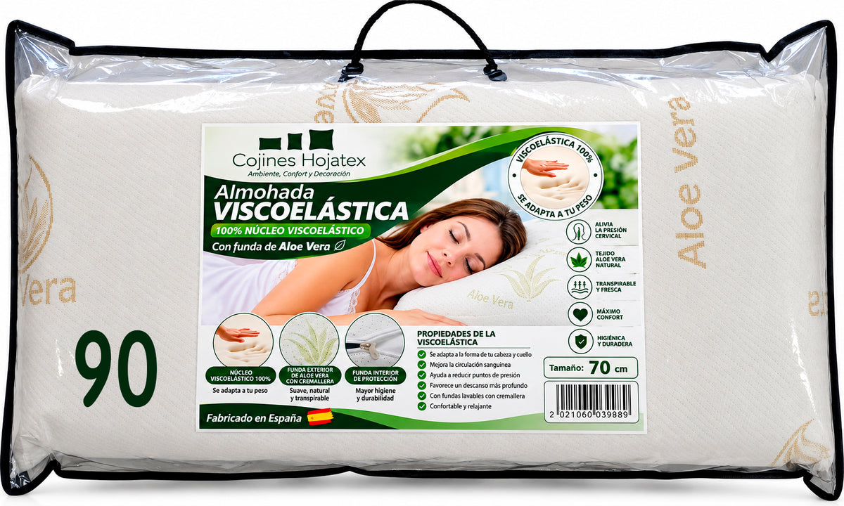 10 Almohada Viscoelástica 100% con Funda de Aloe Vera