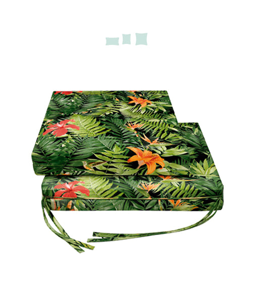 023 Cojín Asiento Silla  Acolchado Loneta Tropicales