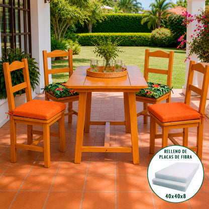 022 Cojín Asiento Silla  Acolchado Loneta Liso 01