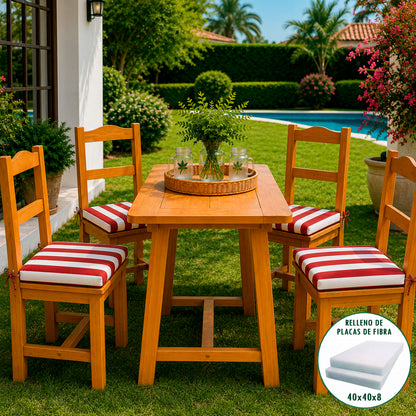 029 Cojín Asiento Silla  Acolchado Loneta Rayas Toldo