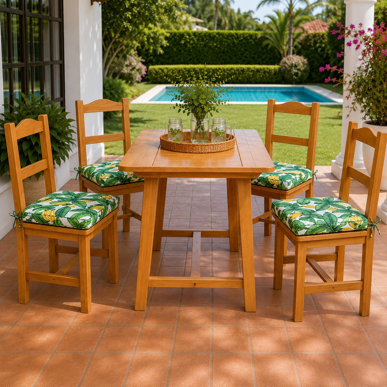 014 Cojín Asiento Silla Estampados Palmeras