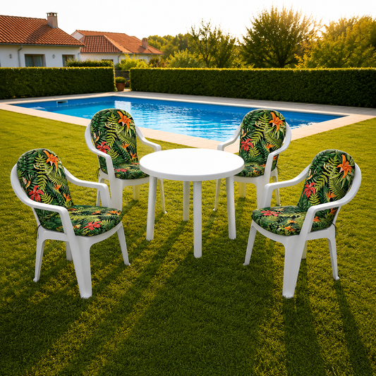 043 Cojín para Silla con Respaldo modelo Guitarra Estampados Tropicales