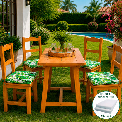 024 Cojín Asiento Silla  Acolchado Loneta Palmeras