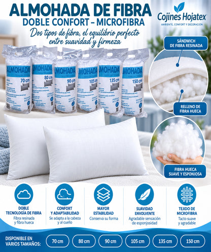 01 Almohada Fibra Doble Confort